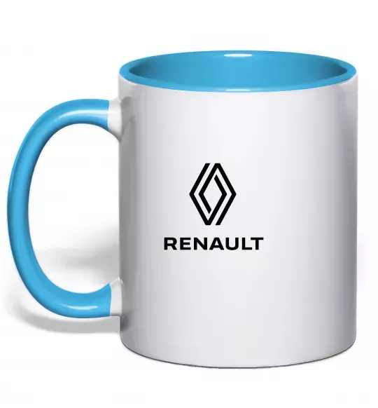 Чашка с цветной ручкой Renault Голубой фото