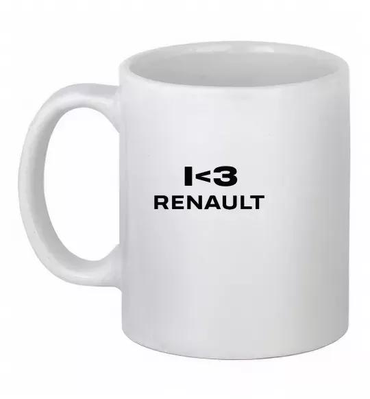 Чашка керамическая I <3 Renault Белый фото