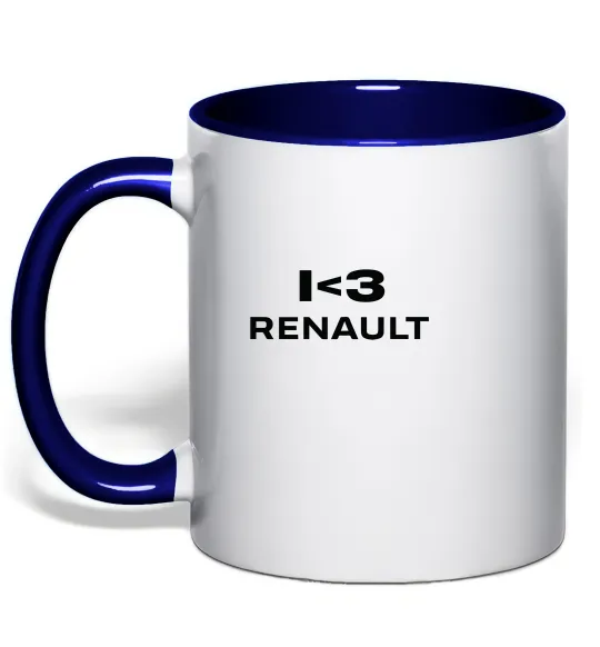 Чашка с цветной ручкой I <3 Renault Глубокий темно-синий фото