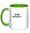 Чашка с цветной ручкой I <3 Renault Зеленый Чашка с цветной ручкой I <3 Renault Зеленый фото