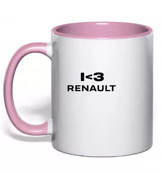 Чашка с цветной ручкой I <3 Renault Нежно розовый фото