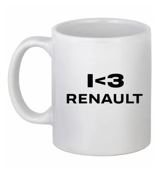 Чашка керамічна I <3 Renault Білий фото
