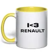 Чашка с цветной ручкой I <3 Renault Лимонный фото