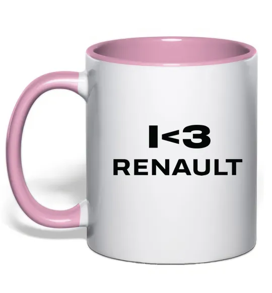Чашка с цветной ручкой I <3 Renault Нежно розовый фото