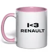 Чашка с цветной ручкой I <3 Renault Нежно розовый фото