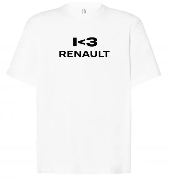 Футболка Оверсайз I <3 Renault Белый фото