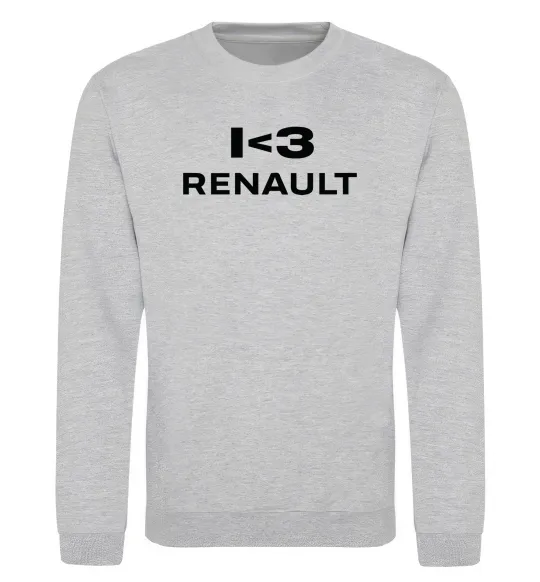 Свитшот I <3 Renault Серый меланж фото