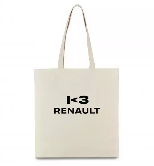 Эко-сумка I <3 Renault Бежевый фото