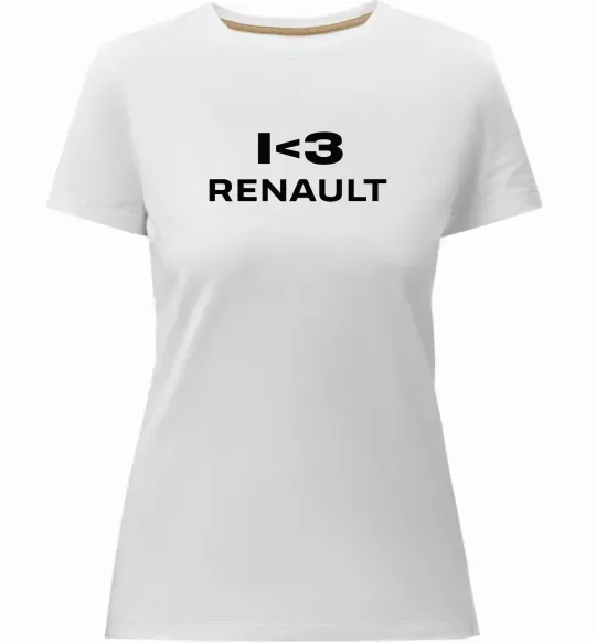 Женская премиум футболка I <3 Renault Белый фото