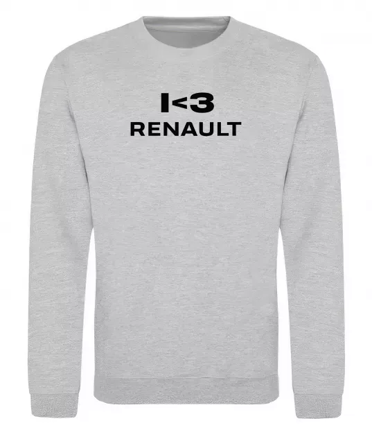Свитшот I <3 Renault Серый меланж фото