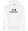 Мужская толстовка (худи) I <3 Renault Белый фото