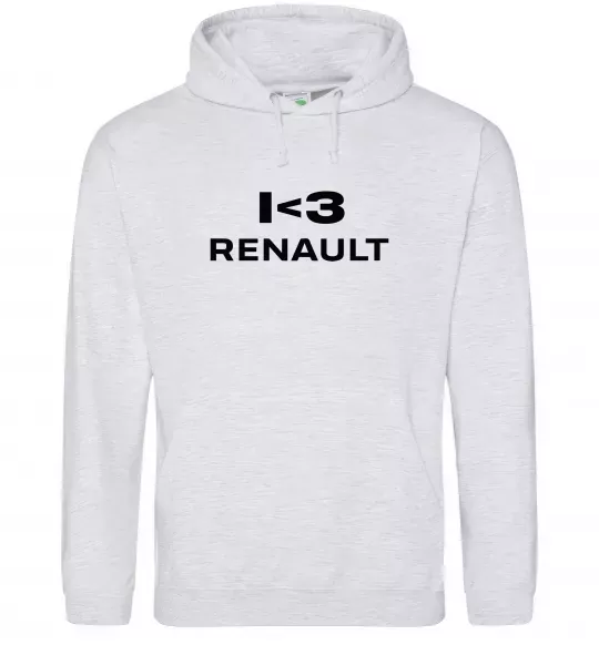 Мужская толстовка (худи) I <3 Renault Серый меланж фото