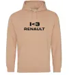 Мужская толстовка (худи) I <3 Renault Песочный фото
