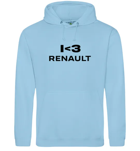 Чоловіча толстовка (худі) I <3 Renault Блакитний фото