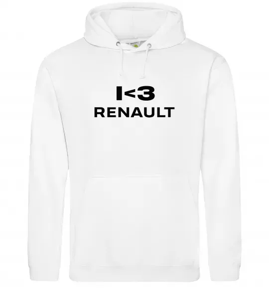 Женская толстовка (худи) I <3 Renault Белый фото