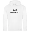 Женская толстовка (худи) I <3 Renault Белый фото