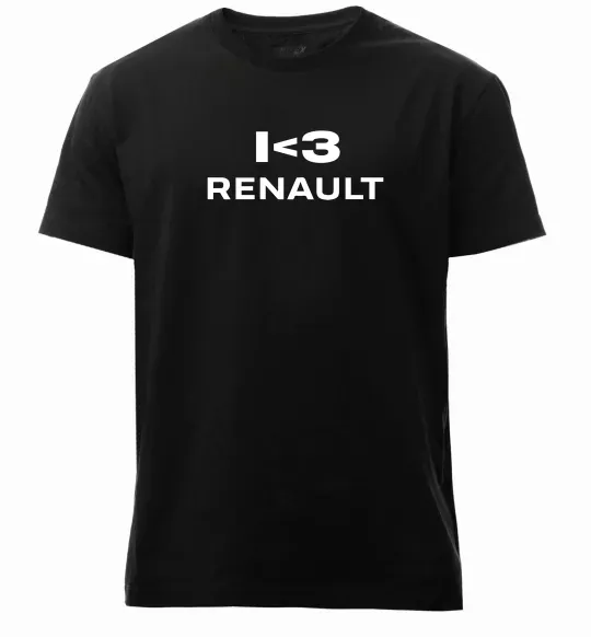 Мужская премиум футболка I <3 Renault Черный фото