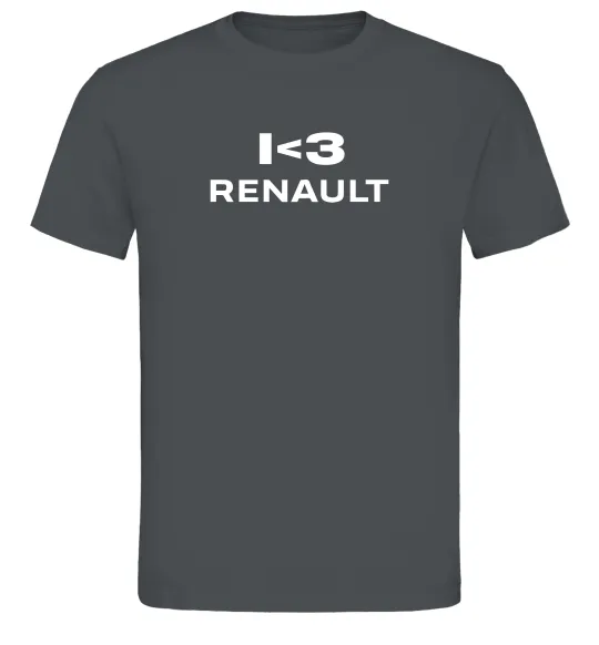 Мужская футболка I <3 Renault Графит фото