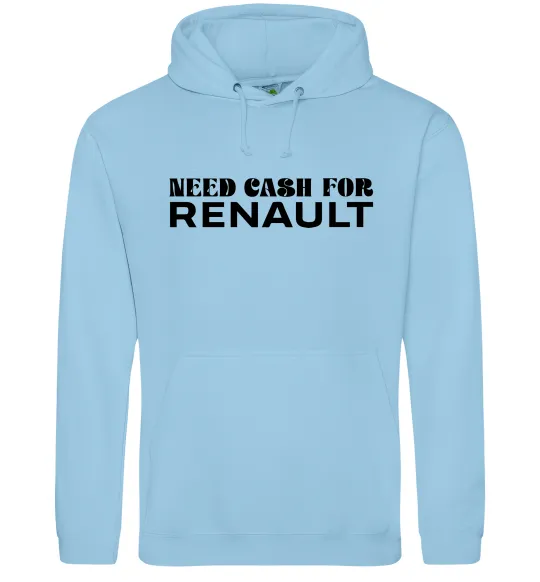Чоловіча толстовка (худі) Need cash for Renault Блакитний фото