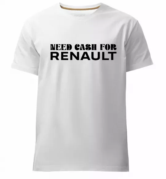 Мужская премиум футболка Need cash for Renault Белый фото