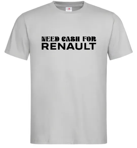 Мужская футболка Need cash for Renault Серый фото