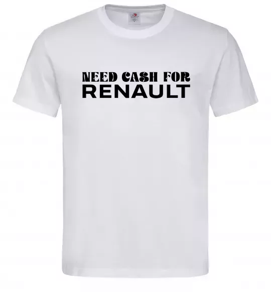 Мужская футболка Need cash for Renault Белый фото