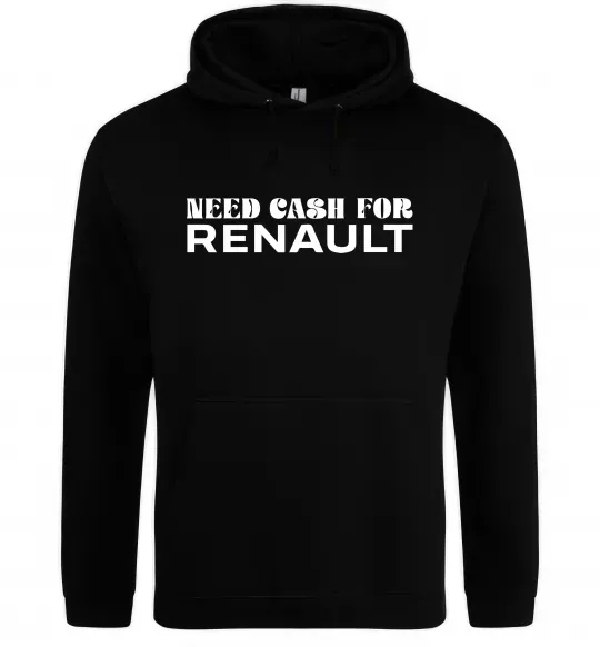 Мужская толстовка (худи) Need cash for Renault Черный фото