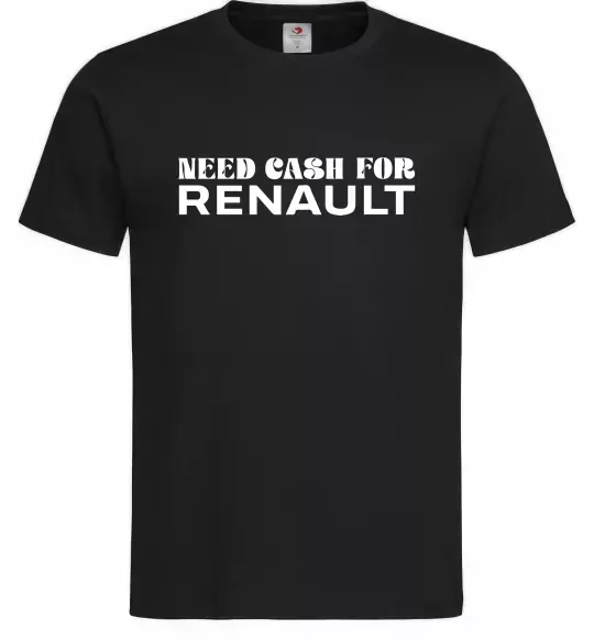 Мужская футболка Need cash for Renault Черный фото