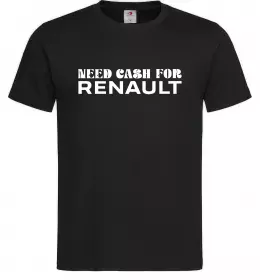 Мужская футболка Need cash for Renault Черный фото