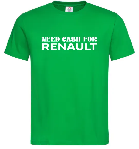 Мужская футболка Need cash for Renault Зеленый фото