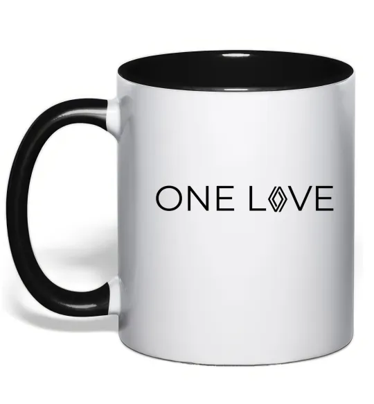 Чашка с цветной ручкой Renault one love Черный фото