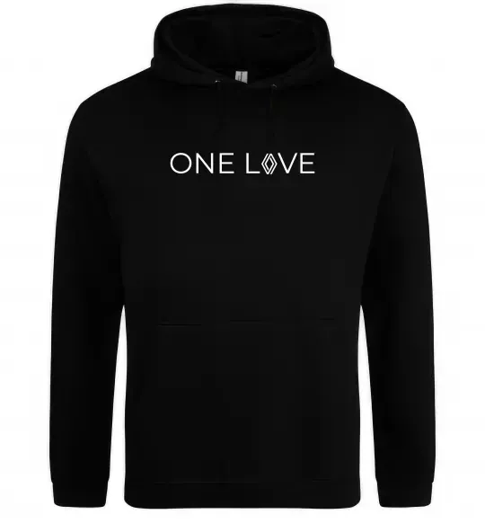 Мужская толстовка (худи) Renault one love Черный фото