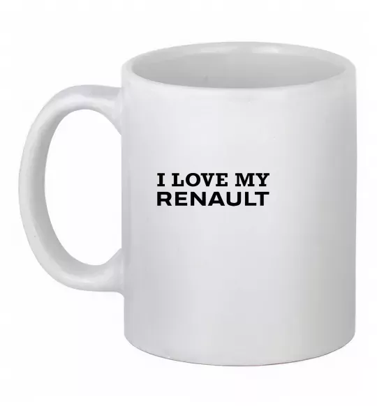 Чашка керамічна I love my Renault Білий фото