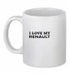 Чашка керамічна I love my Renault Білий фото