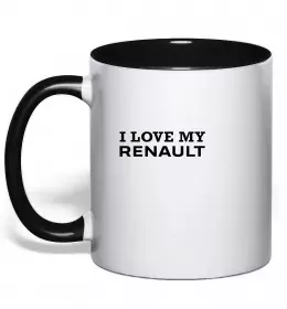Чашка с цветной ручкой I <3 Renault Черный фото Чашка с цветной ручкой I <3 Renault Черный фото