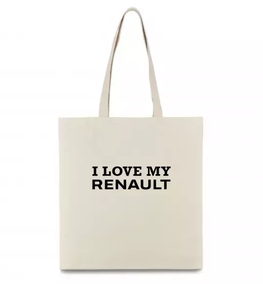 Эко-сумка I love my Renault Бежевый фото
