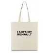 Эко-сумка I love my Renault Бежевый фото