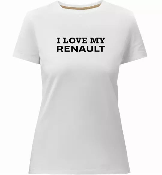 Женская премиум футболка I love my Renault Белый фото