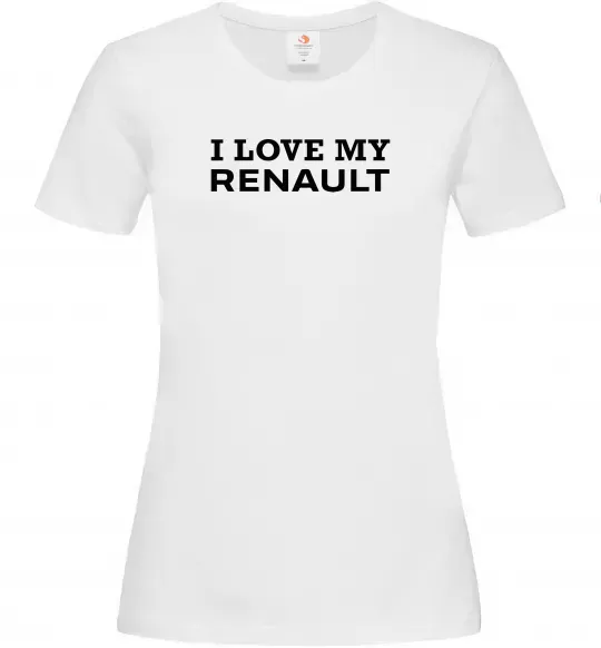 Женская футболка I love my Renault Белый фото