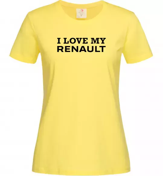 Женская футболка I love my Renault Лимонный фото