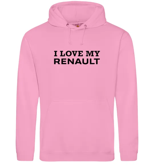 Мужская толстовка (худи) I love my Renault Розовый фото