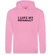 Мужская толстовка (худи) I love my Renault Розовый фото