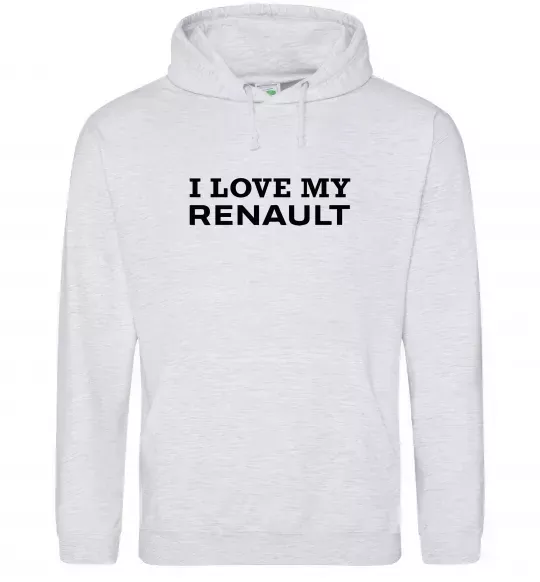 Чоловіча толстовка (худі) I love my Renault Сірий меланж фото