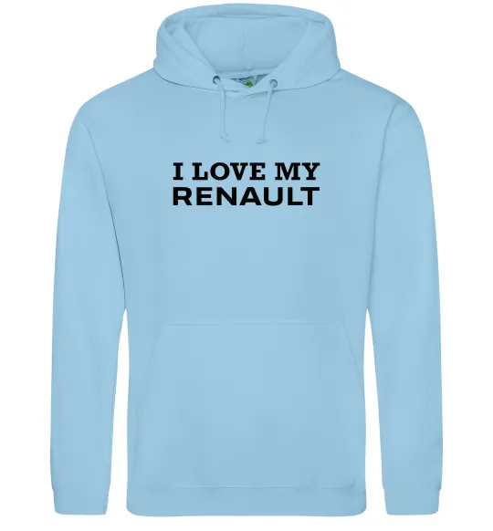 Мужская толстовка (худи) I love my Renault Голубой фото