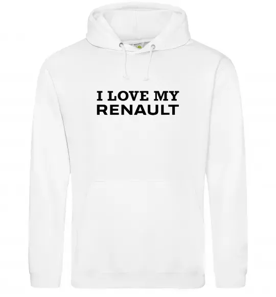 Женская толстовка (худи) I love my Renault Белый фото
