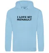 Женская толстовка (худи) I love my Renault Голубой фото