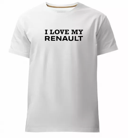 Мужская премиум футболка I love my Renault Белый фото