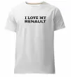 Мужская премиум футболка I love my Renault Белый фото