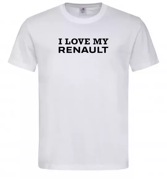 Мужская футболка I love my Renault Белый фото