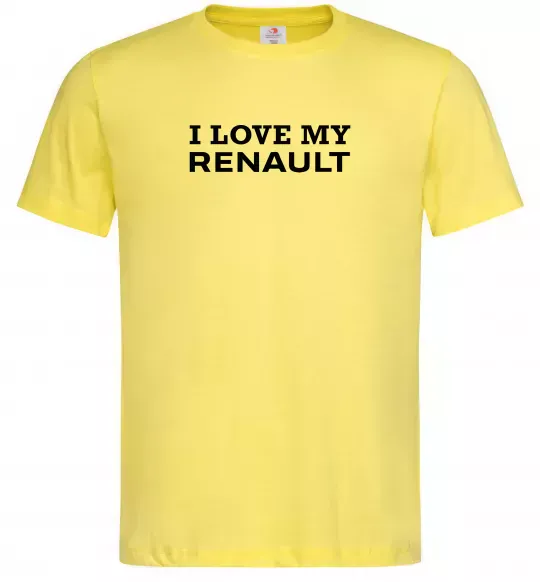 Мужская футболка I love my Renault Лимонный фото
